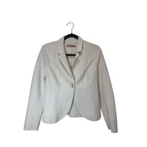 KUNA Sz M Peruvian baby Alpaca Wool Jacket Blazer Cream White One Button - Nice!